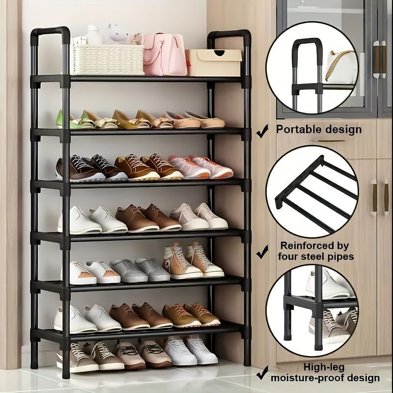 Multi-layer Shoe Rack, Space Saving Shoe Storage Rack, Shoe Organizer for Living Room & Bedroom, Home Organizer