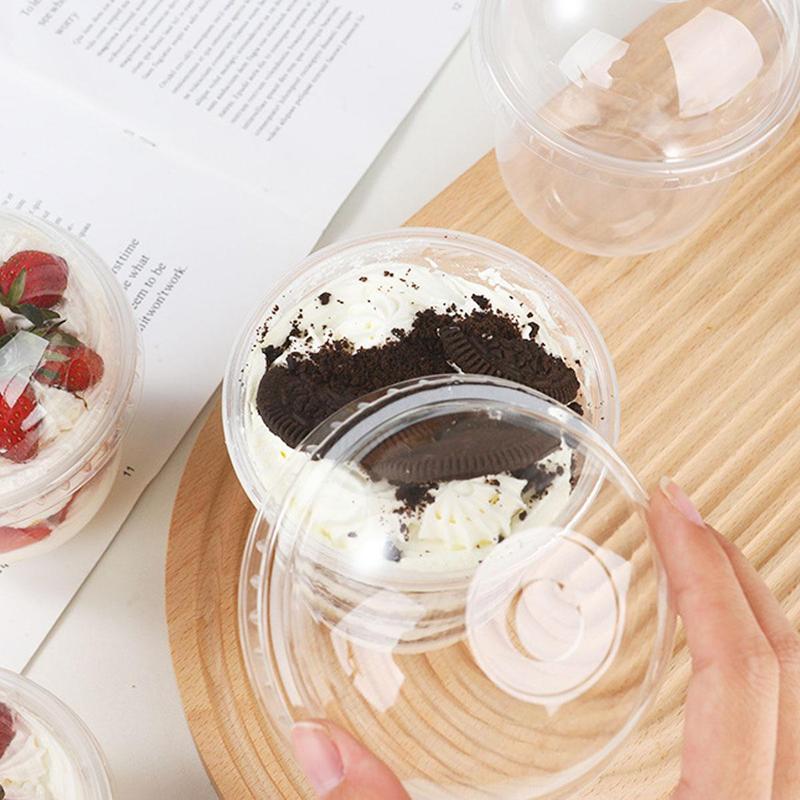 Clear Dessert Cup with Lid, 50pcs Disposable Dessert Cup, Dessert Container for Yogurt, Fruit Salad, Ice Cream, Pudding, Cake, Party Supplies