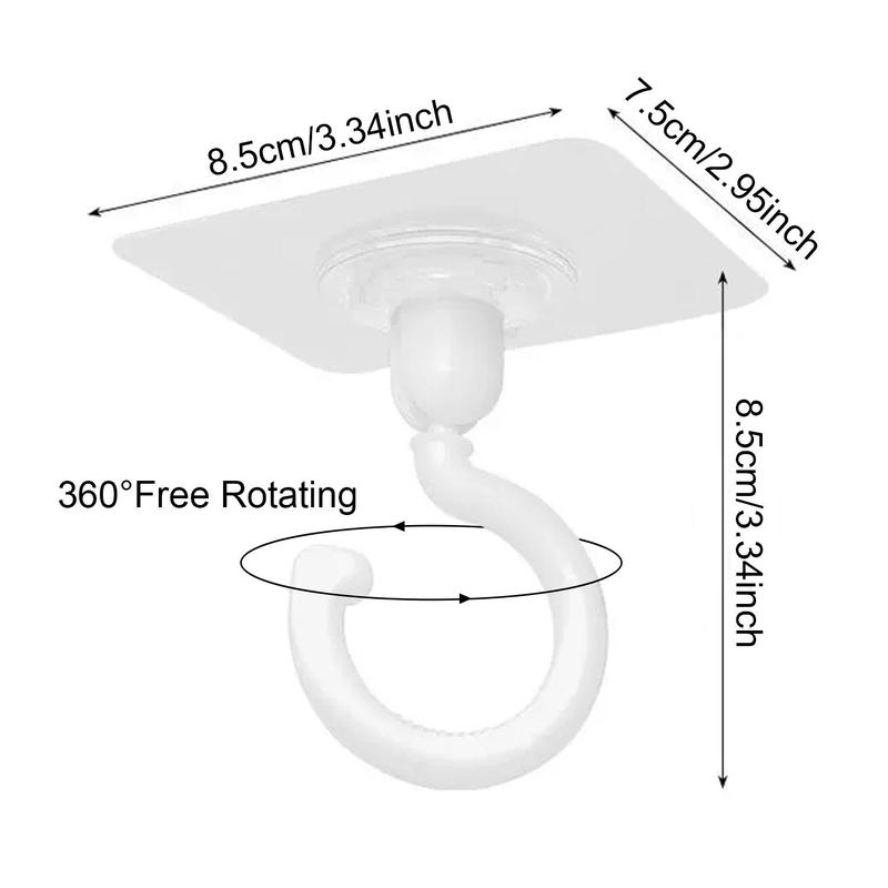 360° Rotatable Hook, 5 Counts Multifunctional Self Adhesive Hook for Key Clothes Hat, Wall Mounted Hook for Home Kitchen Bathroom