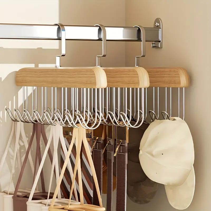 Wooden Hanger, 3 Counts Multifunctional Sling Hanger Hook for Underwear and Clothing Storage in Home, Dormitory, and Clothing Stores, Home Organizer