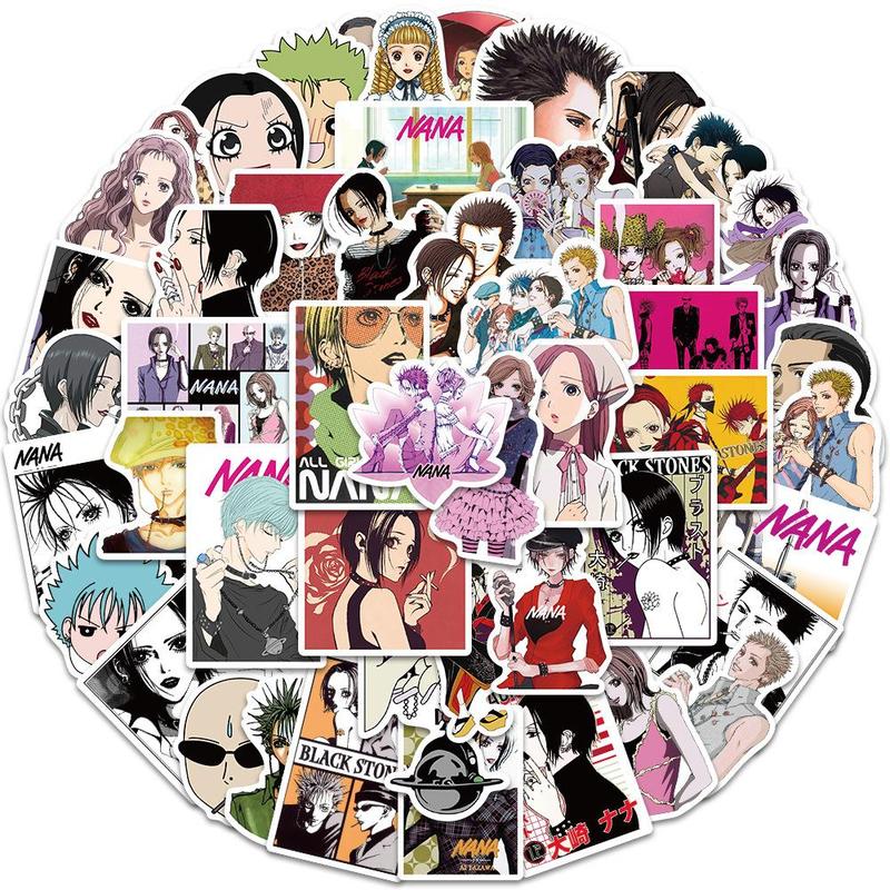 Anime Character Pattern Sticker, 50pcs set Self Adhesive Decor Paper, Decor Sticker for Gift Greeting Card Water Bottle Laptop Phone