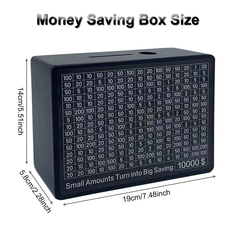 Cash Vault Wooden Saving Box - Piggy Bank. For 10000 to 500 Challenges. Kids & Adult. Wood Decoration Ornaments