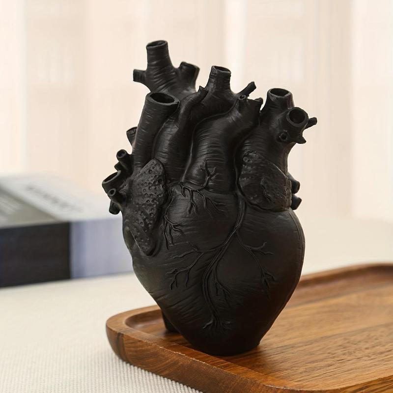 Creative Heart Shaped Resin Vase, 1 Count Heart Shaped Flower Arrangement Vase, Home Decor Ornament for Living Room Bedroom Dining Room