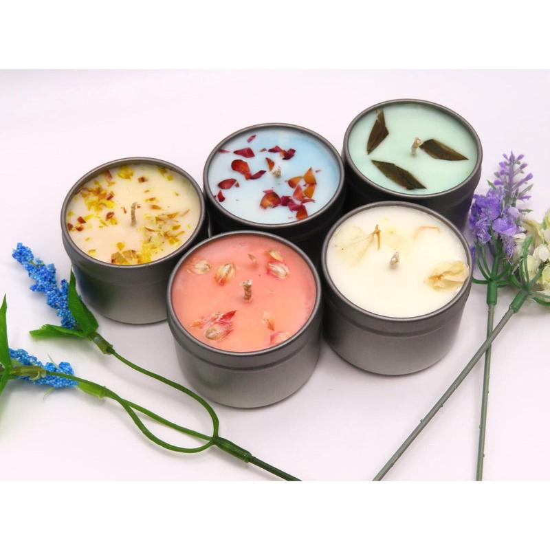 5 PCS Natural Soy Wax Candle Sampler Bundle 2oz Each Gift Set 5 Different Scents