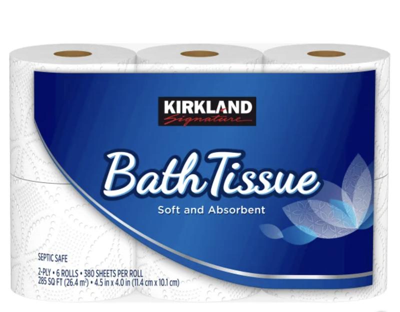 Kirkland Signature Bath Tissue, 2-Ply, 380 Sheets, 30 Rolls, New.