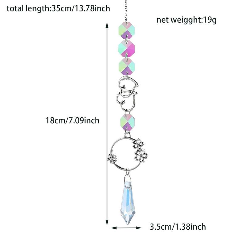 Artificial Crystal Wind Chime, Star & Moon & Planet & Sun Design Hanging Decoration, Hanging Ornament for Home Garden Party, Home Decor