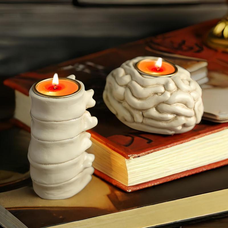 Heart & Brain & Spine Design Candle Holder, 1 Count Creative Candle Stand, Decorative Ornament for Home Living Room Bedroom