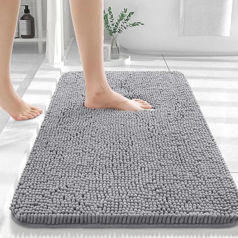 Non-slip Bath Mat, 1 Count Soft Absorbent Bath Rug, Machine Washable Bath Mat for Home Bathroom Floor