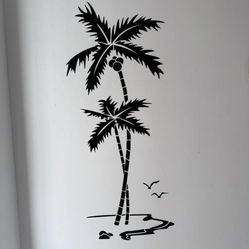 3D Coconut Tree Pattern Wall Sticker, 1 Count Self Adhesive Wall Decal, Wall Art Decorative Sticker for Home Living Room Bedroom