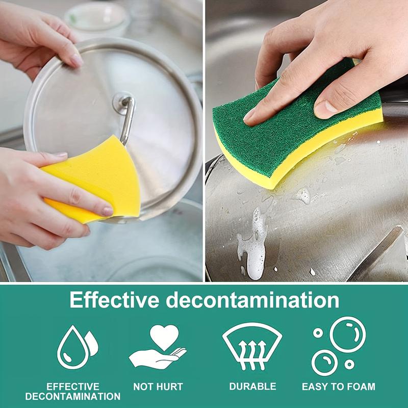 8 16 32pcs, 8 16 32-Piece Multifunctional Cleaning Sponge: Double-Sided Scouring Pad for Kitchen, Dishwashing, and Household Cleaning