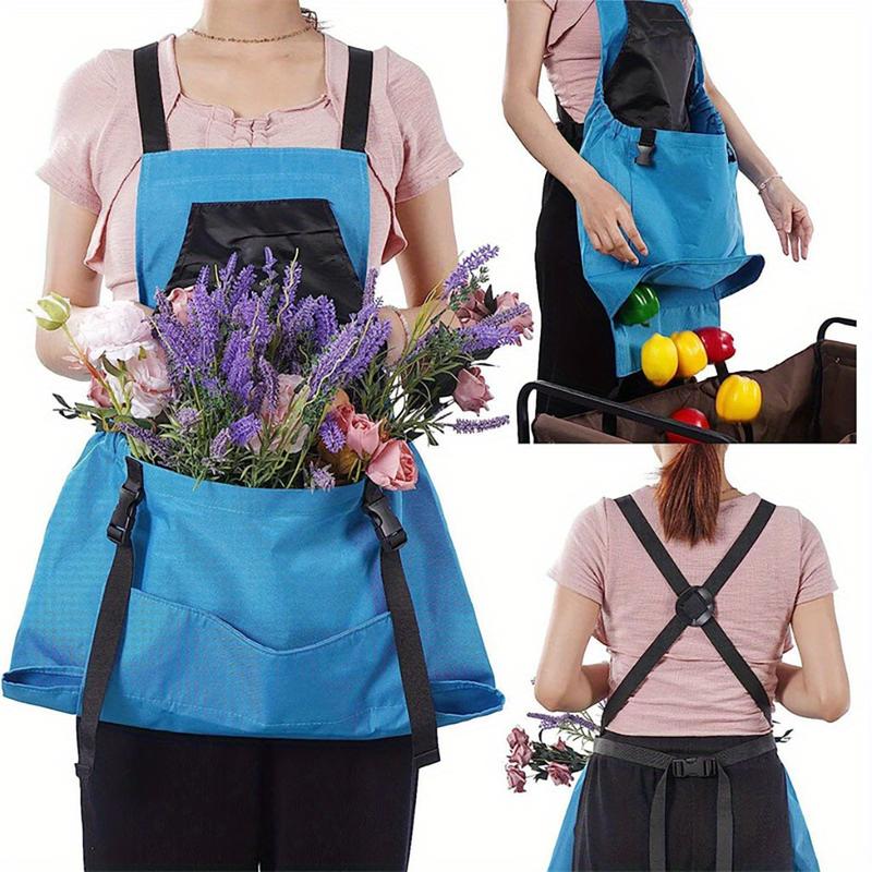 Waterproof Gardening Apron with Pockets and Harvesting Pouch - Adjustable Canvas Apron for Men and Women, Perfect for Garden Tools and Harvesting, Ideal Gift for Gardeners