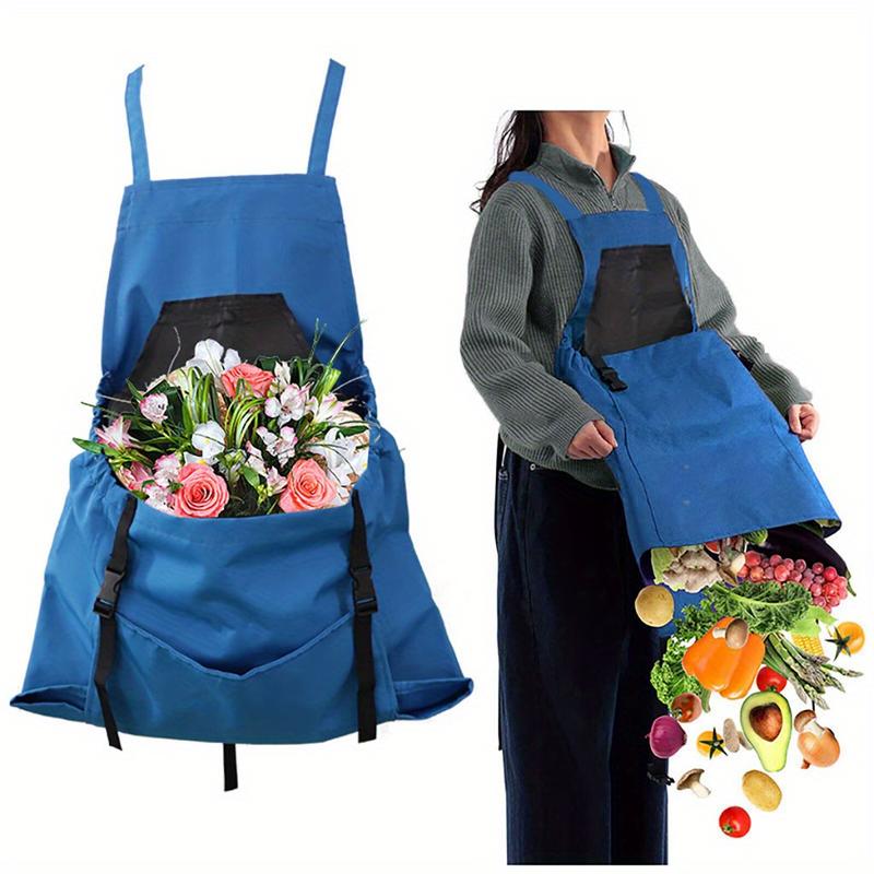 Waterproof Gardening Apron with Pockets and Harvesting Pouch - Adjustable Canvas Apron for Men and Women, Perfect for Garden Tools and Harvesting, Ideal Gift for Gardeners