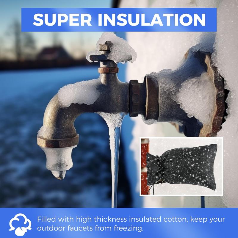 Outdoor Faucet Cover, 2 10pcs Winter Freeze Protective Hose Bib Cover, Water Spigot Covers, Winter Insulated Cover Bag