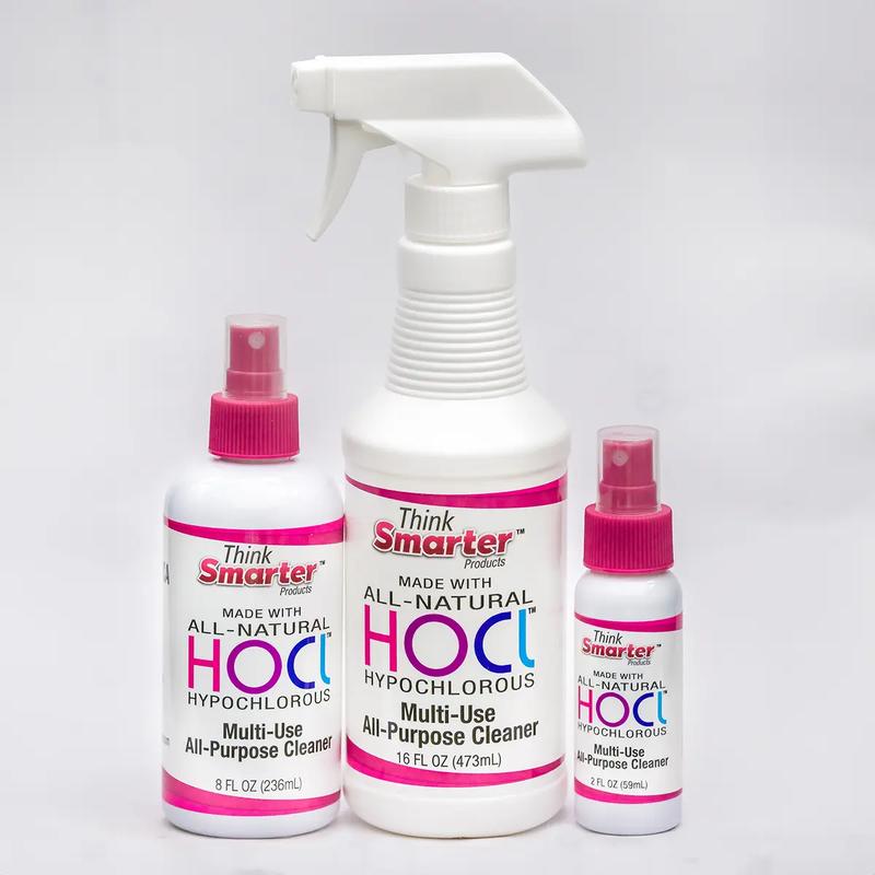 Think Smarter Products Three (3) - Pack (2oz, 8oz & 16oz) HOCl Hypochlorous Spray for Multi Use Cleaner Cleaning