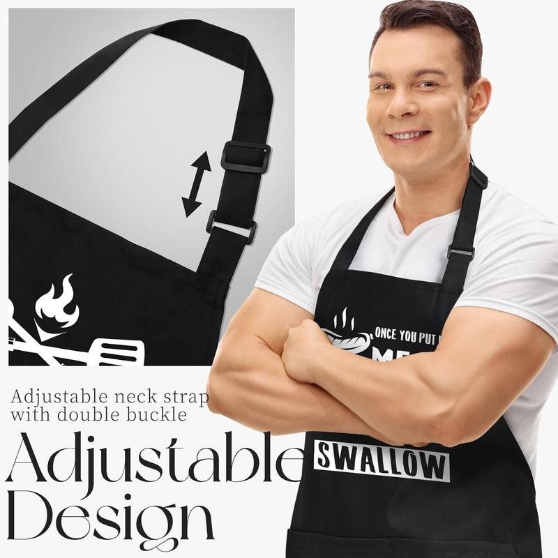 Funny Aprons for Men, Men's Funny Chef Cooking Grilling BBQ Apron with 3 Pockets, Father's Day Birthday Gifts for Dad Husband Boyfriend