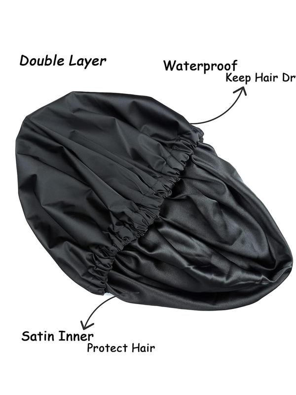 Solid Color Reusable Shower Cap, Waterproof Bathing Shower Cap, Sleeping Cap for Women, Fashion Accessories for Daily Use