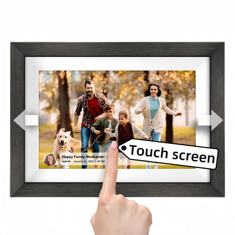 Black Friday | Thanksgiving & Christmas Gift 10.1 Inch Digital Touchscreen Photo Frame - WiFi Display, Memory Card Slot, Perfect for Living Room and Bedroom Decor with Biu Frame APP