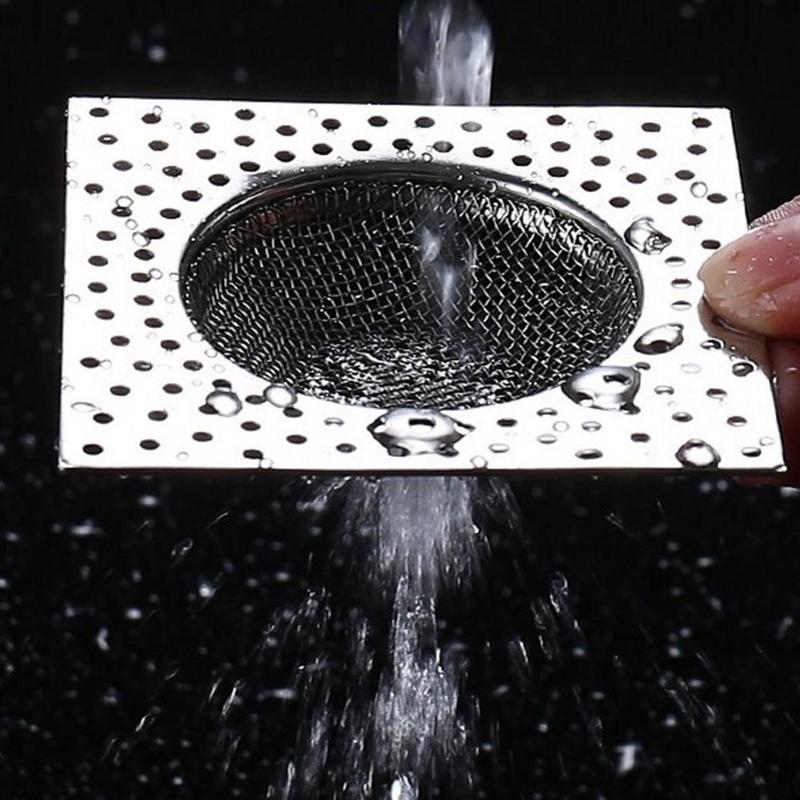 Floor Drain Filter Screen, 1 Count Stainless Steel Floor Drain Strainer, Floor Drain Hair Catcher Cover, Home Essentials, Bathroom Gadgets