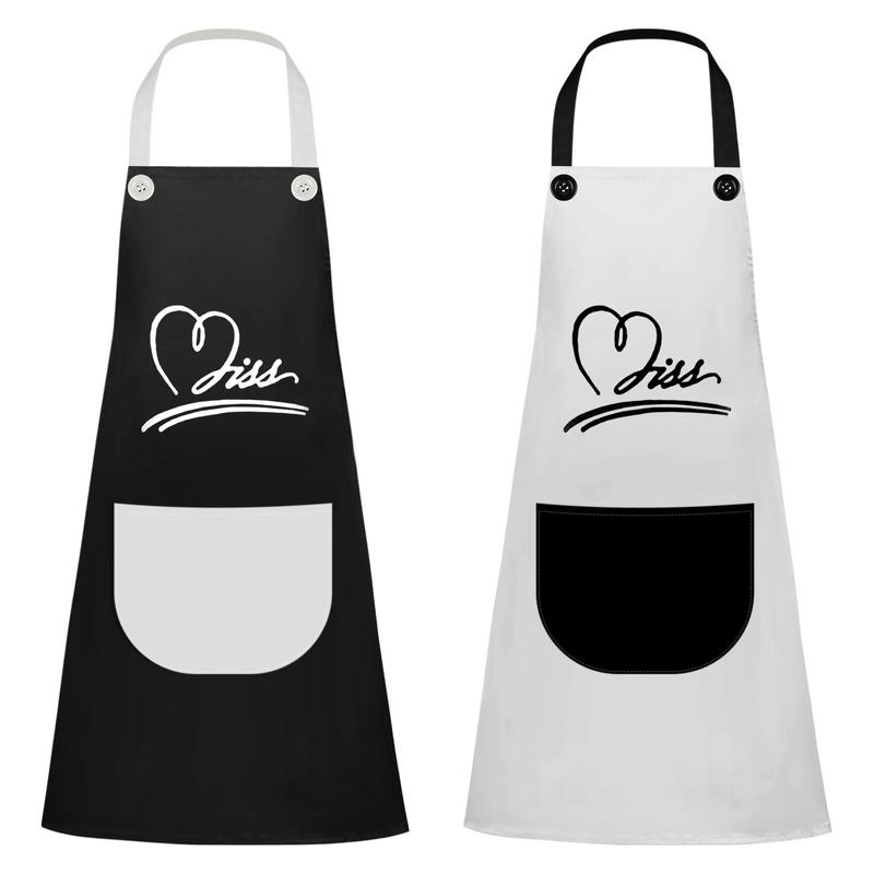 Kitchen Cooking Apron with Pocket, 2pcs Waterproof Oil Proof Apron for Kitchen, Household Cooking Painting Gardening Work Apron for Men and Women