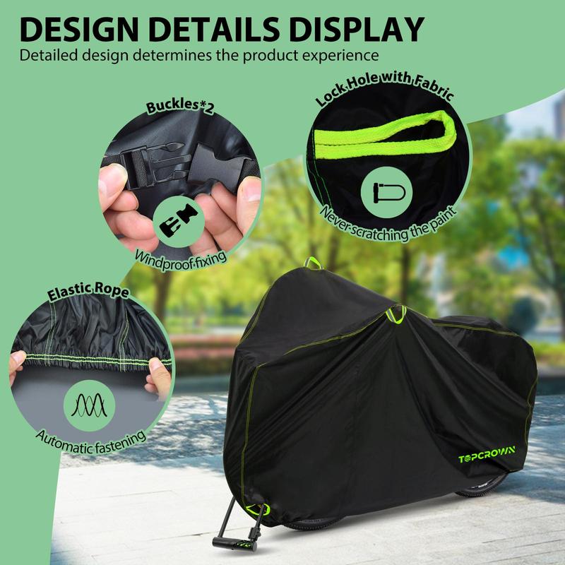 Christmas Waterproof Bike Cover, Outdoor Storage Bike Cover with Storage Bag, Rain & Snow & UV Proof Bike Cover for Mountain Road City Electric Bike