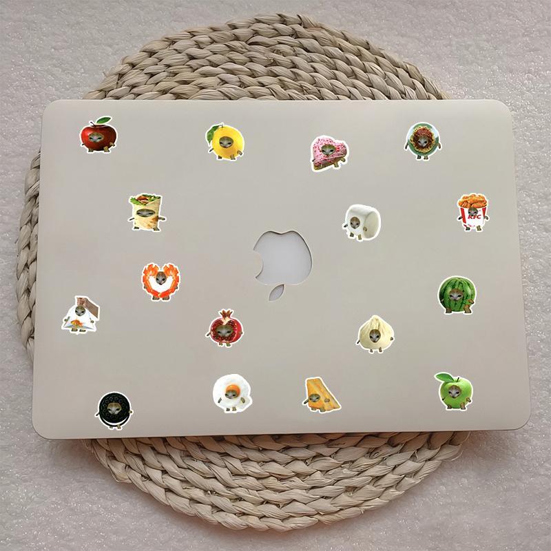 Fruit Cat Pattern Sticker, 69pcs set Waterproof Removable PVC Sticker, Decorative Sticker for Laptop, Mobile Phone, Suitcase