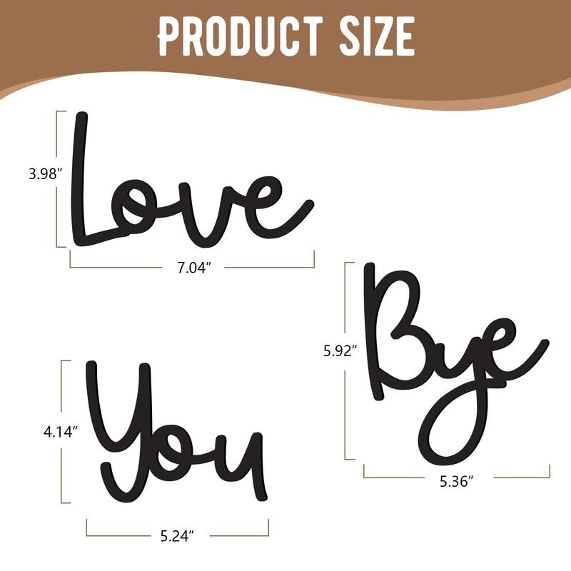 Love You Bye Wood Sign Home Decor Boho Decor 21.6” Wall Decor Express Love and Warm for Your Family Lovers Wall Art Gift Hallway Entryway Door Valentine Decorations for Home Hanging Christmas