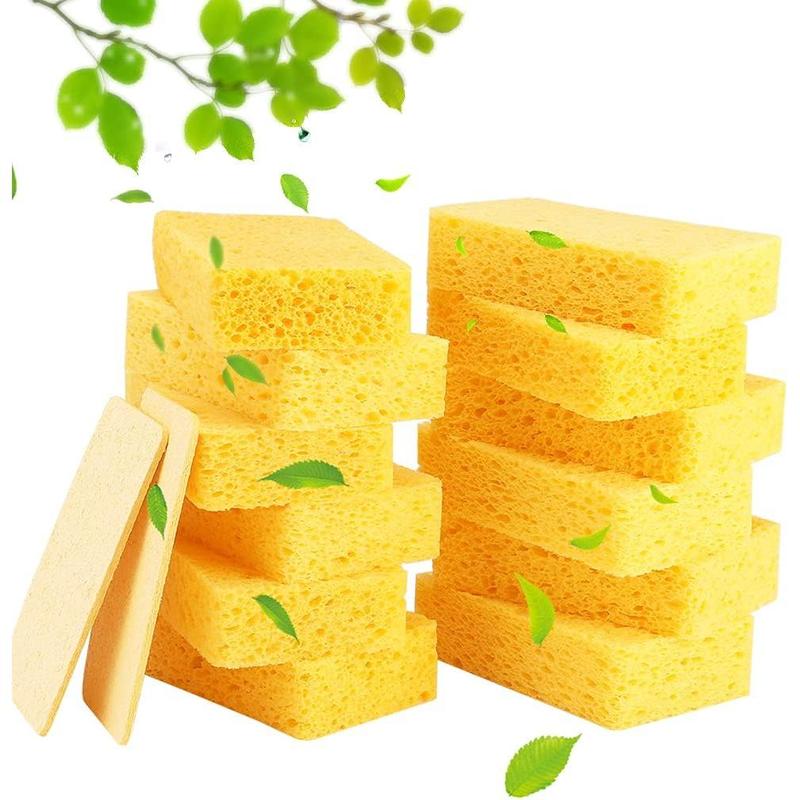 Cleaning Scrub Sponge- Compressed Cellulose Sponges Non-Scratch Natural Sponge for Kitchen Bathroom Cars, Funny Cut-Outs DIY