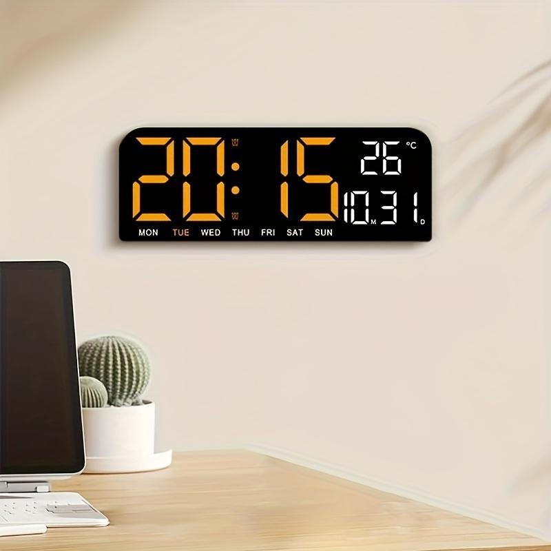 LED Alarm Clock without Battery, 1 Count USB Battery Powered LED Desktop Clock, Creative Table Clock, Hanging Clock for Home Bedroom Living Room