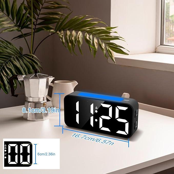 Loud Alarm Clocks for Bedrooms Heavy Sleepers, Digital Clock with Night Light, Large Display, Dual Alarm,