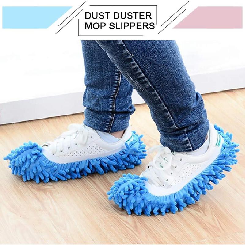 3 Pairs 6 PCS Mop Slippers for Floor Cleaning Supplies Microfiber Mopping Slippers Washable Reusable Mop Socks Mop Shoes Microfiber Foot Socks