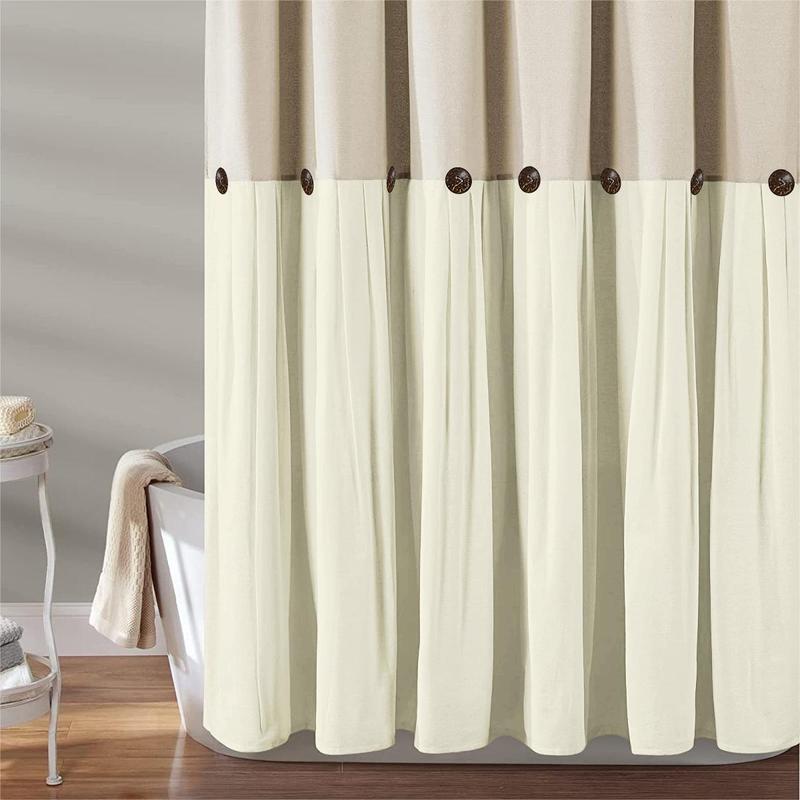 Two-tone Shower Curtain, Washable Bath Curtain, Decorative Bathtub Curtain, Bath Accessories, Bathroom Decor, Bathroom Supplies, Bathroom Accessories, Home Supplies