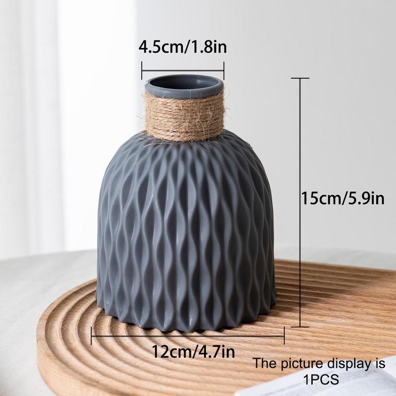 Simulated Ceramic Plastic Vase, 1 Count Simple Modern Geometry Nordic Style Vase, Gift for Mom, Home Decor Supplies for Living Room Bedroom Dining Room