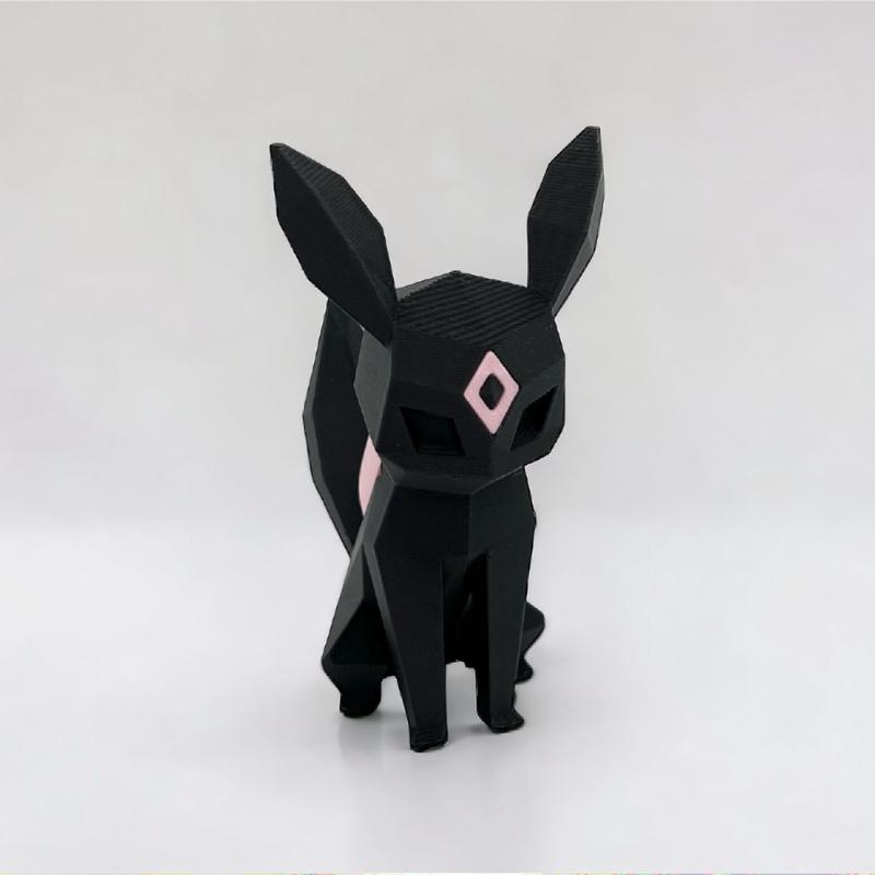 Low Poly Umbreon Multi-Colored Figurine | Desk Accessory, Collectible, Tcg, Statue, Gaming, Stim, Collectible, Custom, Decoration, Gift, Stress, Kawaii, Eye Catching, Mechanical Switch, Anime, Asmr.