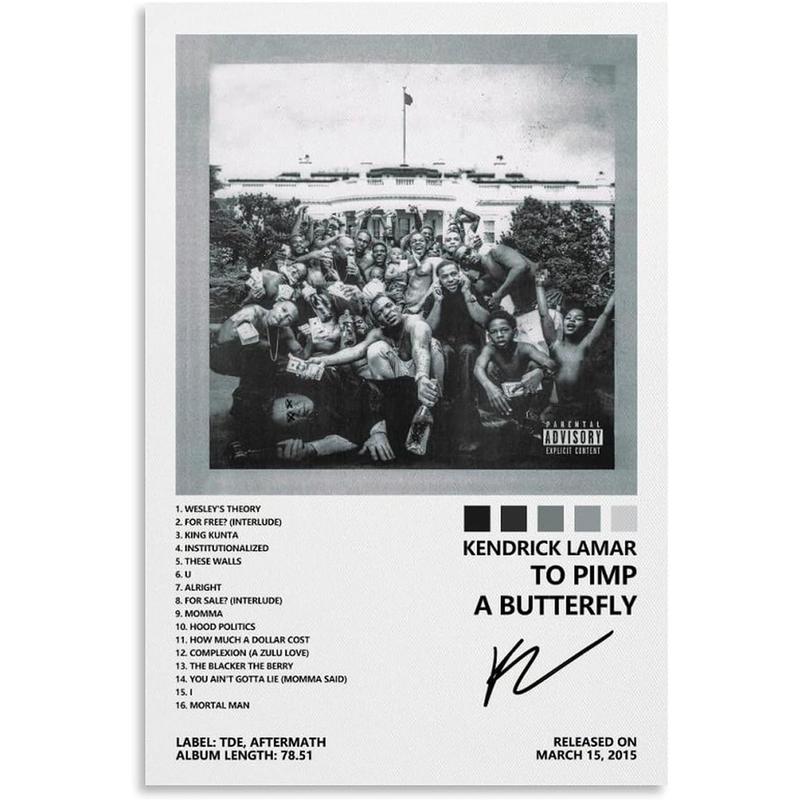 Kendrick Poster Lamar To Pimp A Butterfly Album Cover Poster for Bedroom Aesthetic Canvas Art Wall Decor