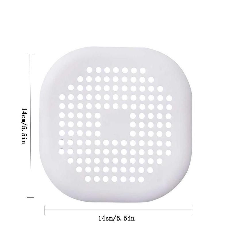 2Pcs(White and Grey) Durable Silicone Drain Hair Catcher with Suction Cup - Anti-Clogging Shower and Floor Cover for Bathroom and Kitchen