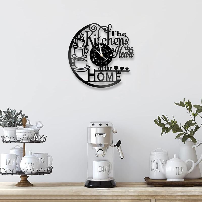 12 inch kitchen vinyl record wall clock, kitchen home theme wall clock, coffee bar office decoration