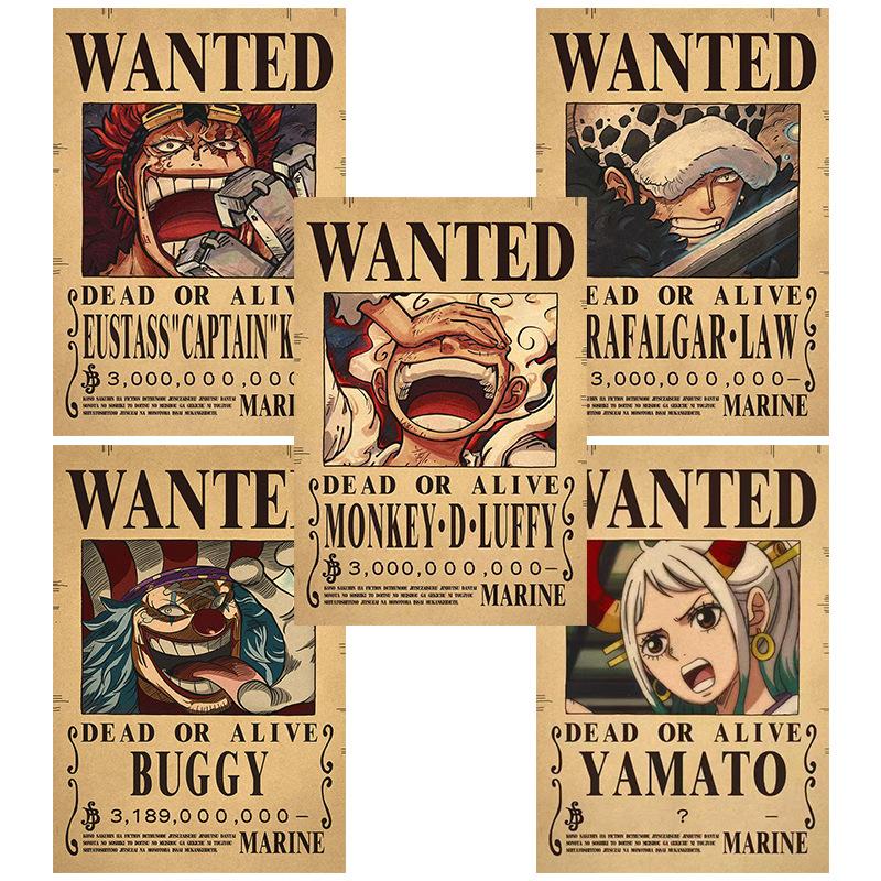 Anime O-P Wanted Poster Straw Hat Pirates Wanted Posters Set