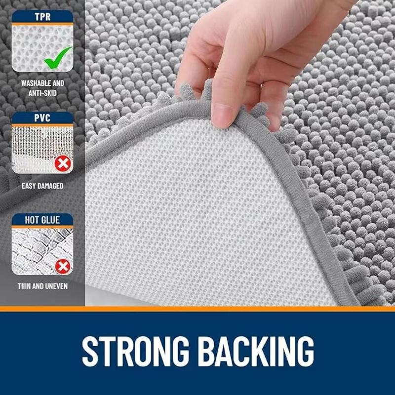 Non-slip Bath Mat, 1 Count Soft Absorbent Bath Rug, Machine Washable Bath Mat for Home Bathroom Floor