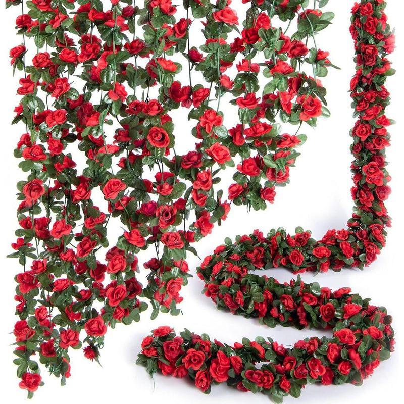 Artificial Rose Vine, 1 Count 45-head Fake Rose Vine, Decorative Flowers for Home Party Wedding, Home Decor Supplies