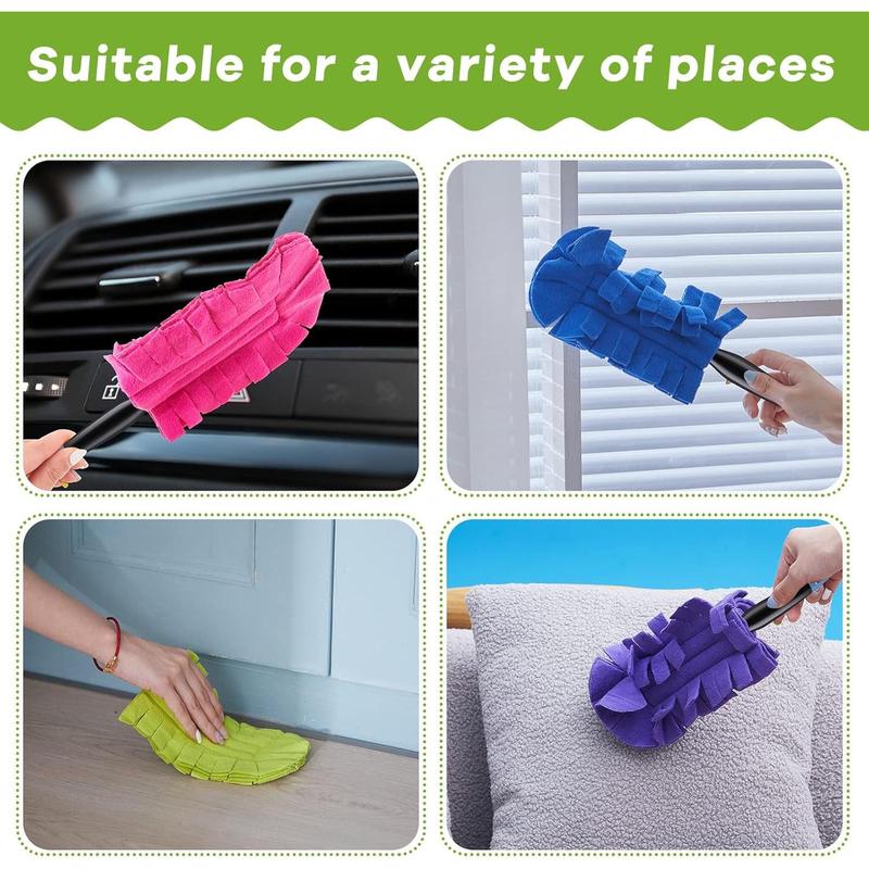 Duster Refill Fleece Refills Hand Dusters Cleaning Reusable Duster Pads Washable Dusters for Cleaning Ceiling Fan Hardwoods Window Kitchen Floor, Rainbow Colors