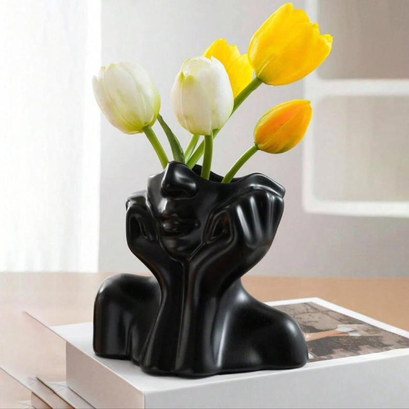 Face Design Ceramic Vase, Home Decor Flower Vase For Home Decor, Room Decor, Summer Decor 2024