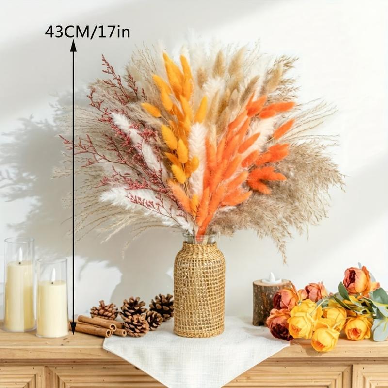 100 Pcs Dried Pampas Grass Bouquet - Perfect for DIY Arrangements and Home Decor Decoration Decorative Fruit