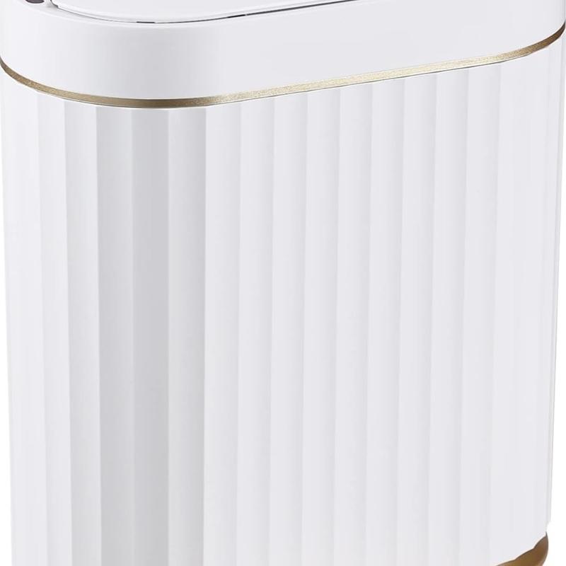 ELPHECO Automatic Motion Sensor Trash Can - 2 Gallon White with Gold Trim - NWT