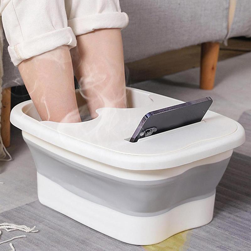 Portable Foot Bath Basin, 1 Count Foldable Massage Foot Bath Tub with Phone Holder, Foot Spa Basin for Home Use, Home Essentials, Mom Birthday Gifts