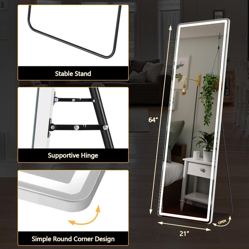 Floor Standing Mirror, Wall Mirror with 64''X21