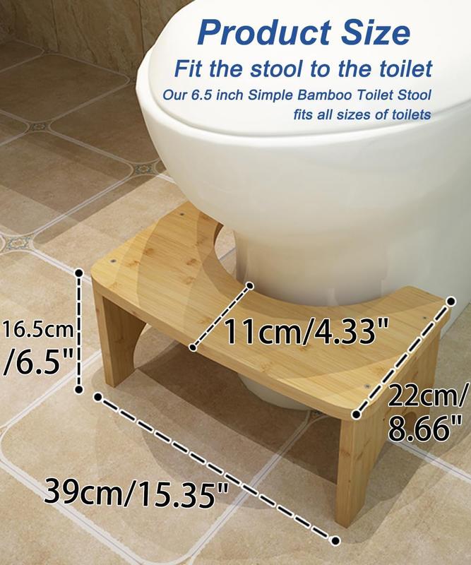 Bamboo Toilet Stool, 6.5