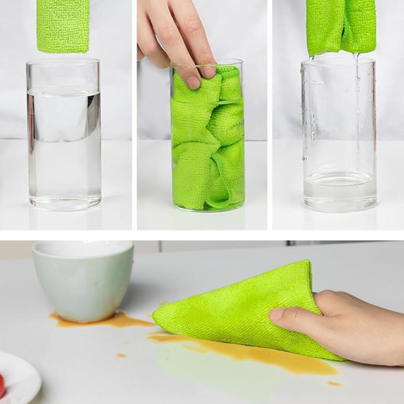 Microfiber Cleaning Cloth (12pcs), Colorful Soft Absorbent Dish Cloth, All-purpose Cleaning Towel for Kitchen Bathroom Car