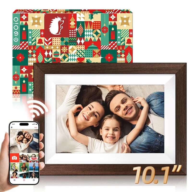 Black Friday | Thanksgiving & Christmas Gift 10.1 Inch Digital Touchscreen Photo Frame - WiFi Display, Memory Card Slot, Perfect for Living Room and Bedroom Decor with Biu Frame APP