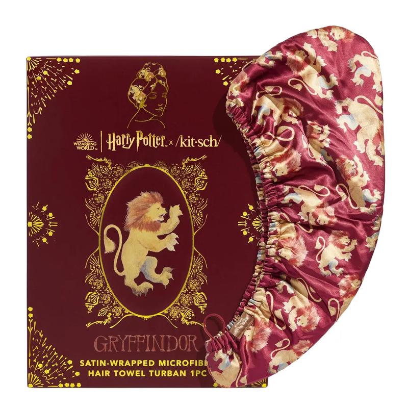 Harry Potter x Kitsch Satin-Wrapped Hair Towel - Gryffindor