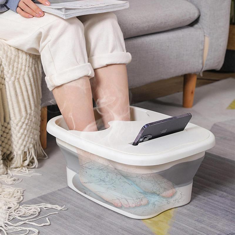 Portable Foot Bath Basin, 1 Count Foldable Massage Foot Bath Tub with Phone Holder, Foot Spa Basin for Home Use, Home Essentials, Mom Birthday Gifts